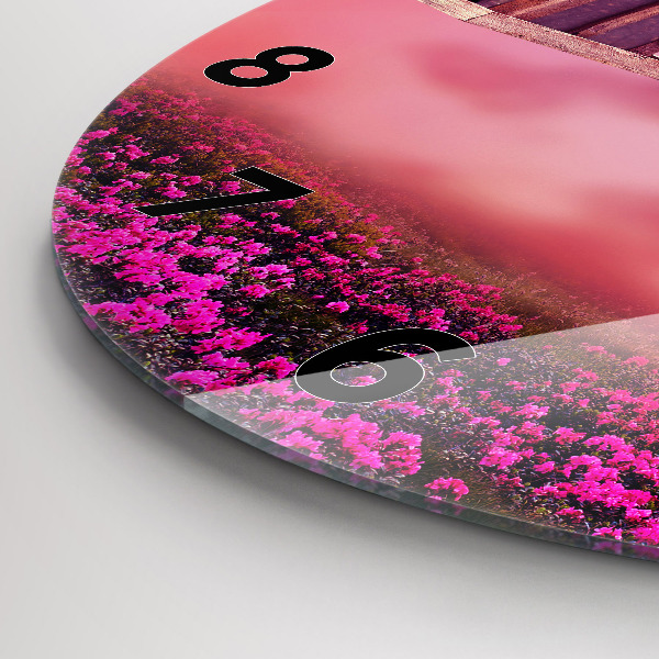 Round glass wall clock Birdhouse