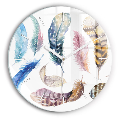 Round glass wall clock Retro art illustration