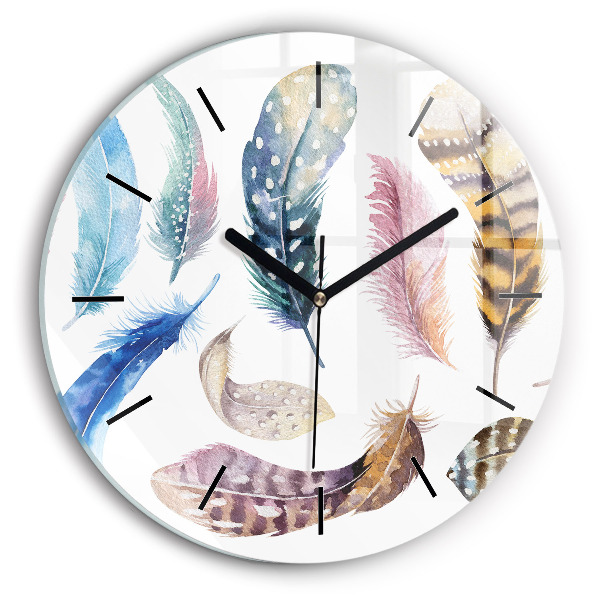 Round glass wall clock Retro art illustration