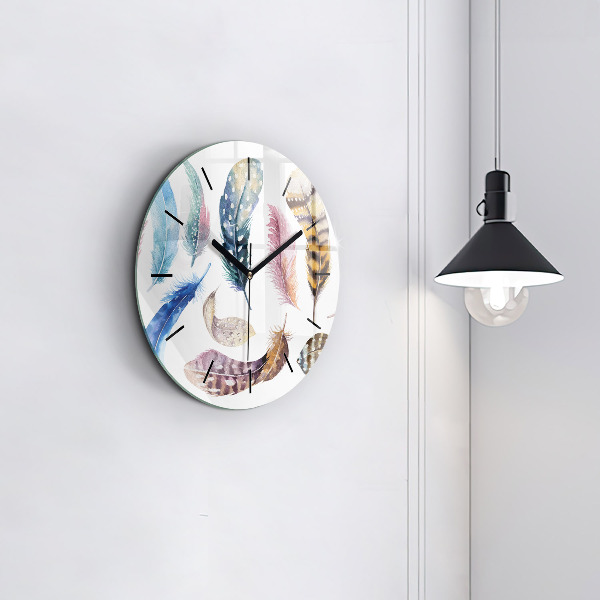 Round glass wall clock Retro art illustration