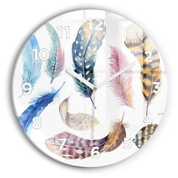 Round glass wall clock Retro art illustration