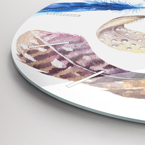 Round glass wall clock Retro art illustration