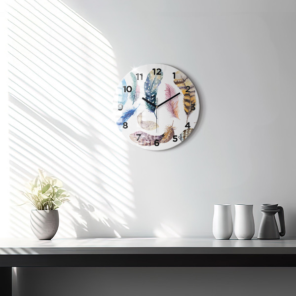 Round glass wall clock Retro art illustration