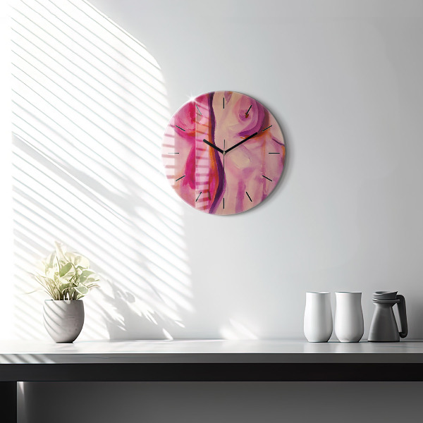 Round glass wall clock Painting Women