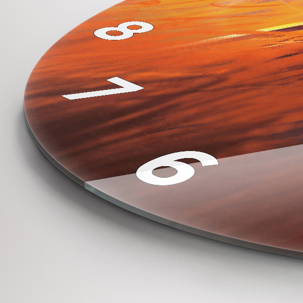 Round glass wall clock Knight with a sword