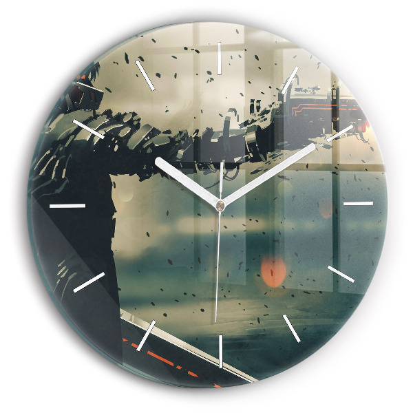 Round glass wall clock Lethal weapon game
