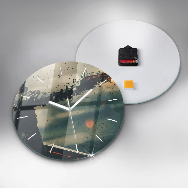 Round glass wall clock Lethal weapon game