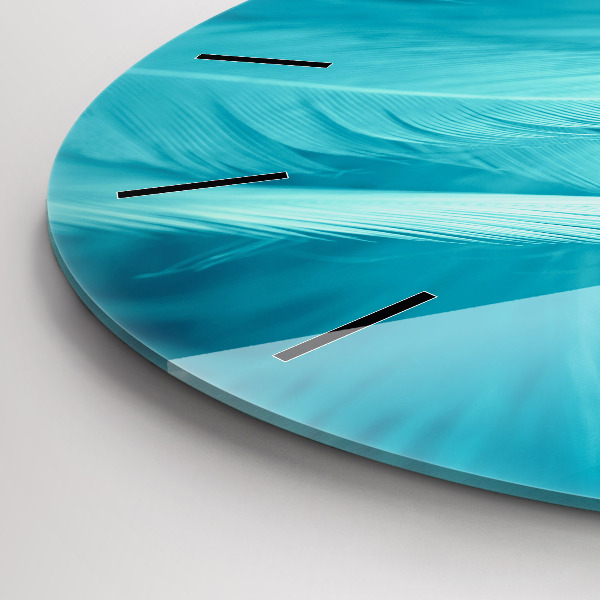 Round glass wall clock Green turquoise vintage