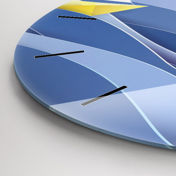 Round glass wall clock Origami colorful sailboats