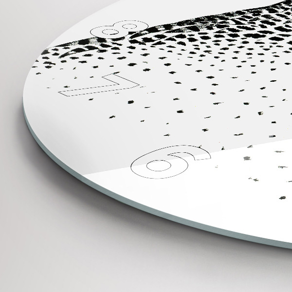 Round glass wall clock Drawn owl with glasses