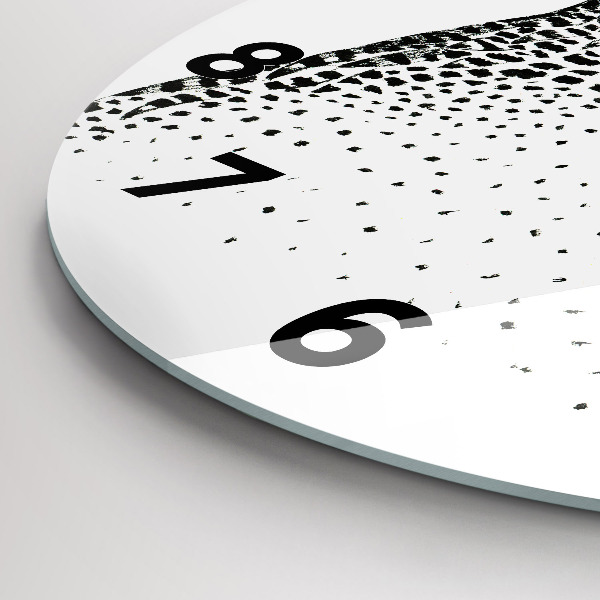 Round glass wall clock Drawn owl with glasses