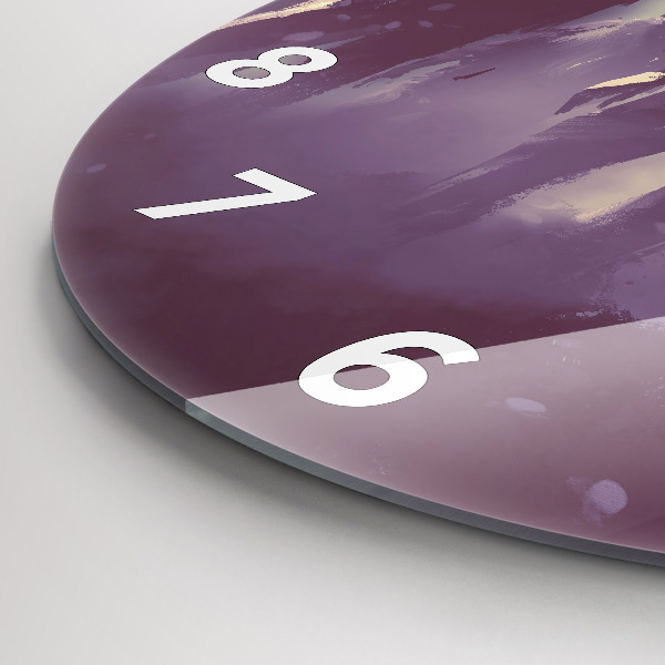 Round glass wall clock Zombies at night - halloween