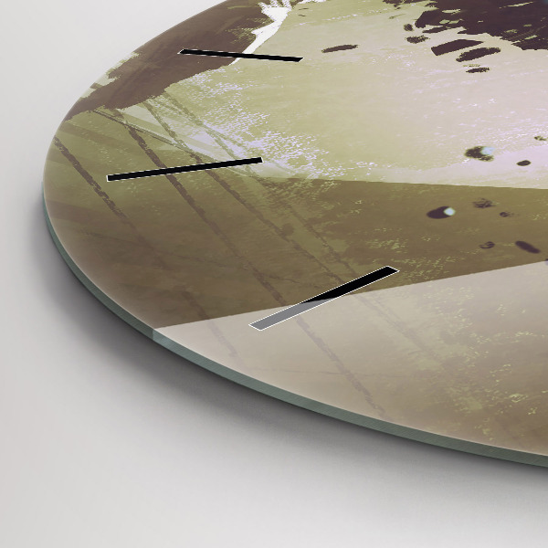 Round glass wall clock Robot vs Samurai Fight