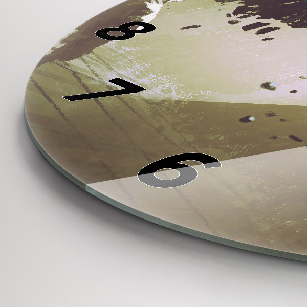 Round glass wall clock Robot vs Samurai Fight