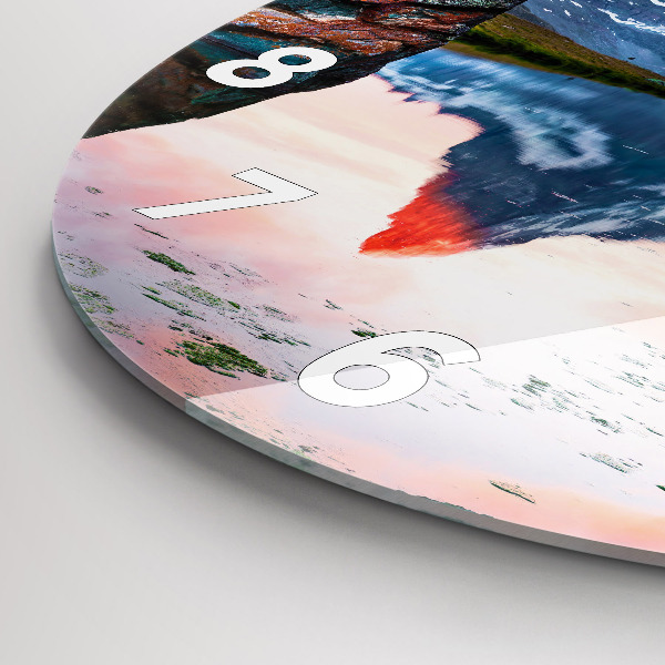 Round glass wall clock Stellisee Matterhorn lake