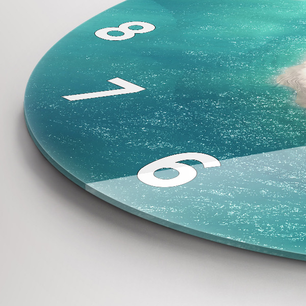 Round glass wall clock Heart Island