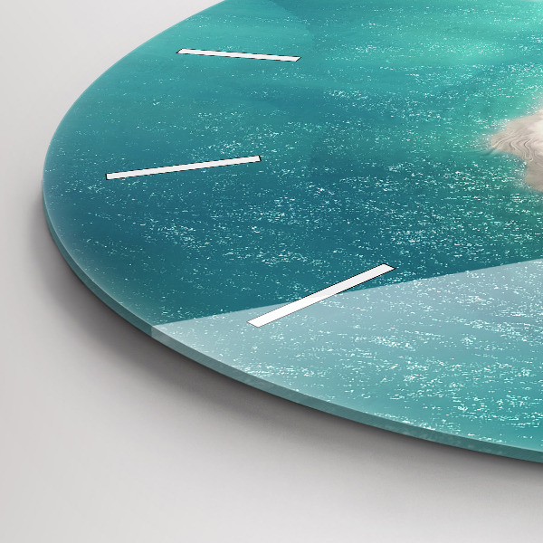 Round glass wall clock Heart Island