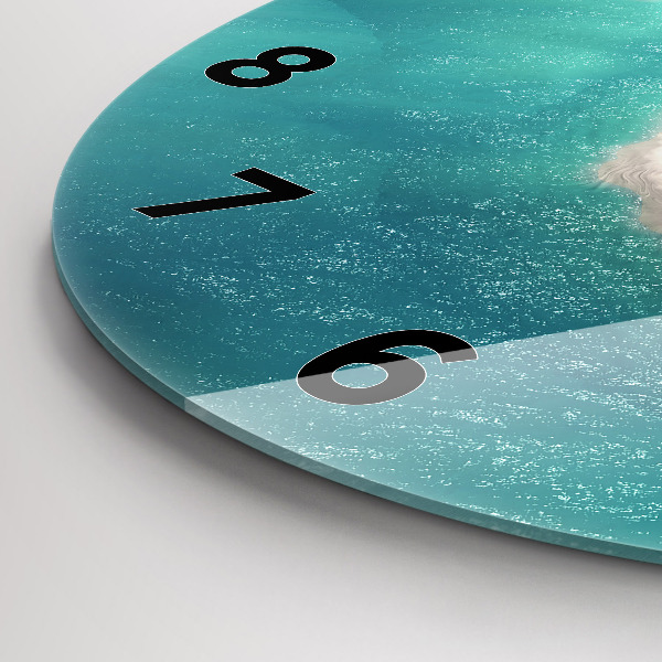 Round glass wall clock Heart Island