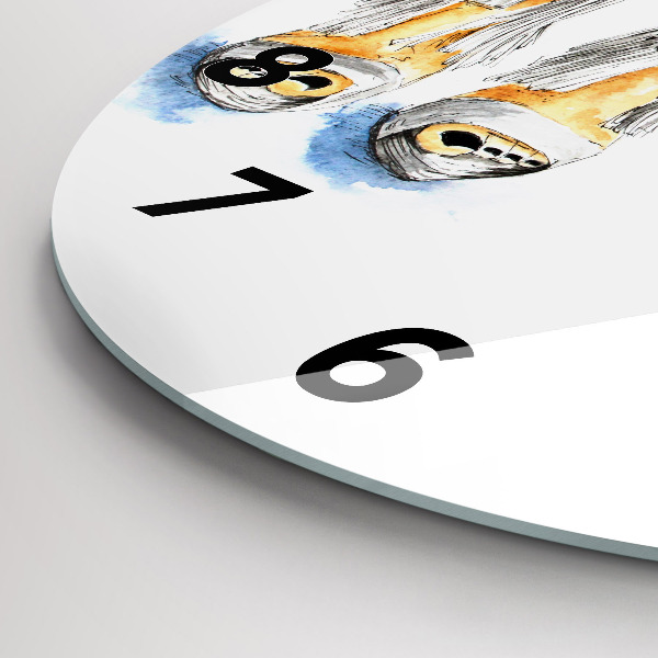 Round glass wall clock Women's High Heels