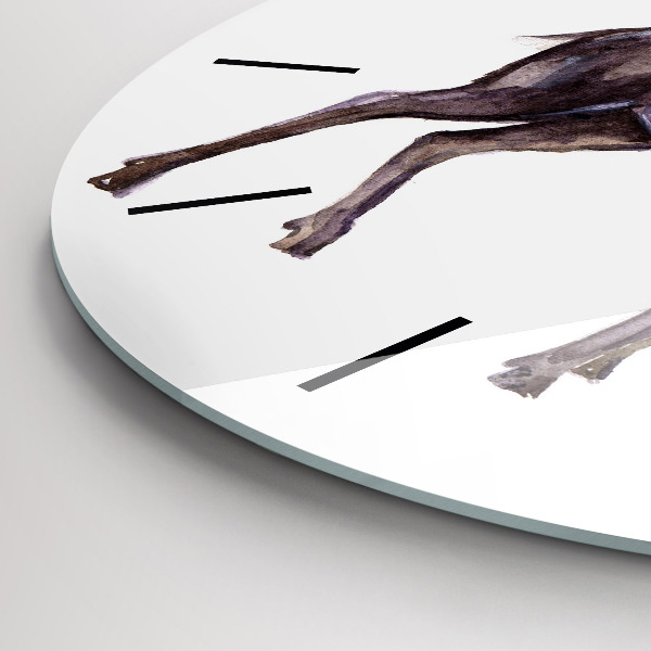 Round glass wall clock Deer king of the wilderness