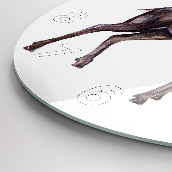 Round glass wall clock Deer king of the wilderness