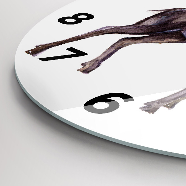 Round glass wall clock Deer king of the wilderness