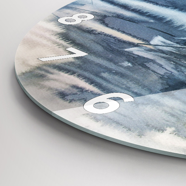 Round glass wall clock Fisherman on the lake