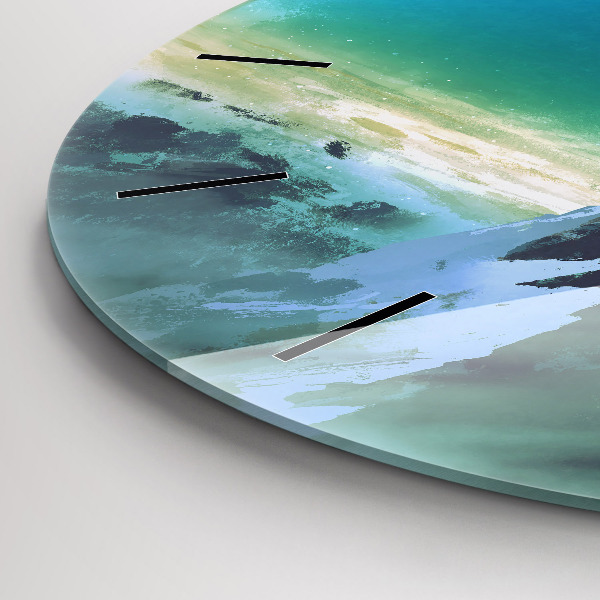 Round glass wall clock Man in the moon