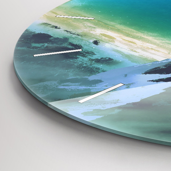 Round glass wall clock Man in the moon