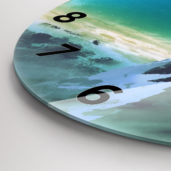 Round glass wall clock Man in the moon