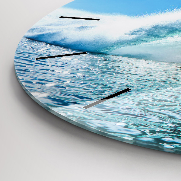 Round glass wall clock Surfing in Hawaii