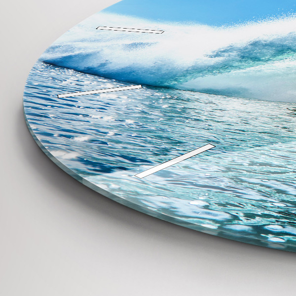 Round glass wall clock Surfing in Hawaii