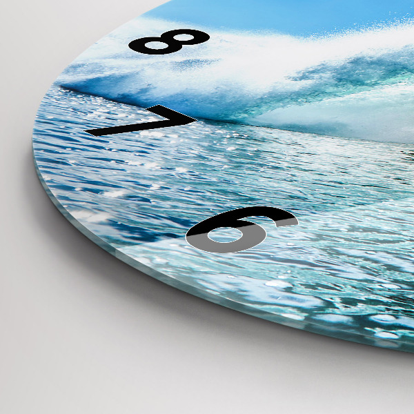 Round glass wall clock Surfing in Hawaii