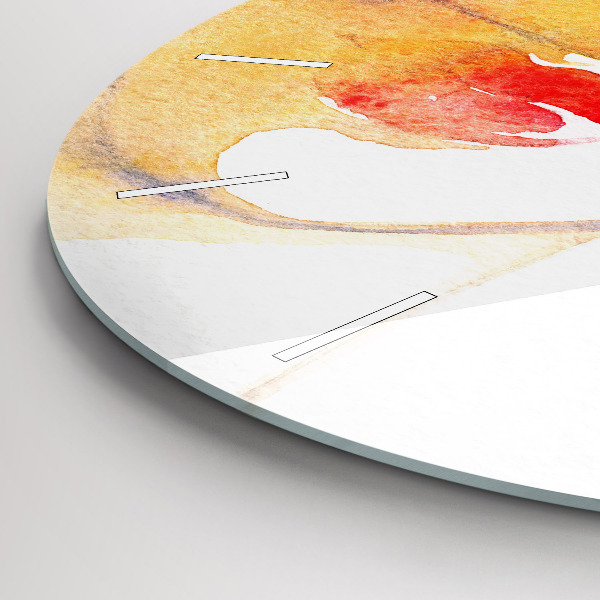 Round glass wall clock Woman in a hat