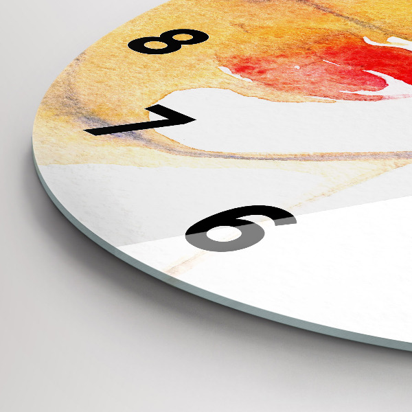 Round glass wall clock Woman in a hat
