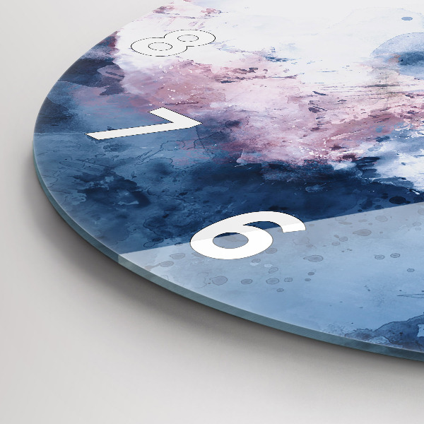 Round glass wall clock Abstract mountain ranges
