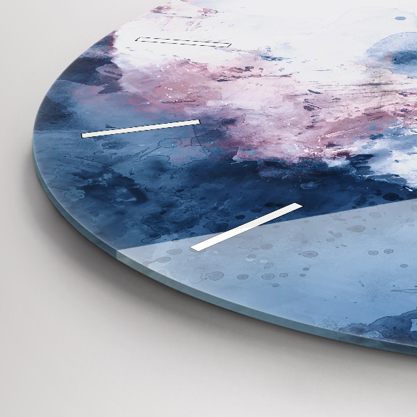 Round glass wall clock Abstract mountain ranges