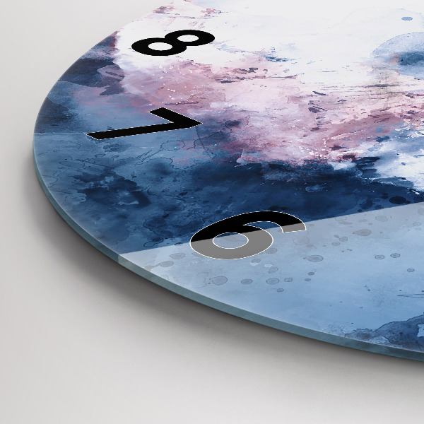 Round glass wall clock Abstract mountain ranges
