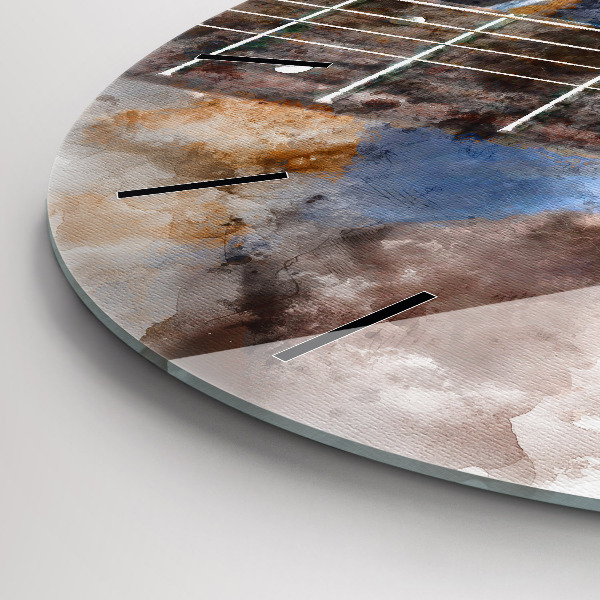 Round glass wall clock Guitar Graphics