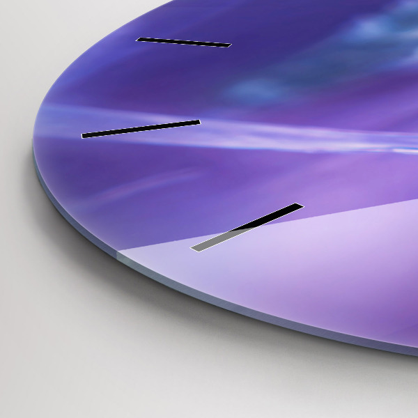 Round glass wall clock Butterfly on the grass