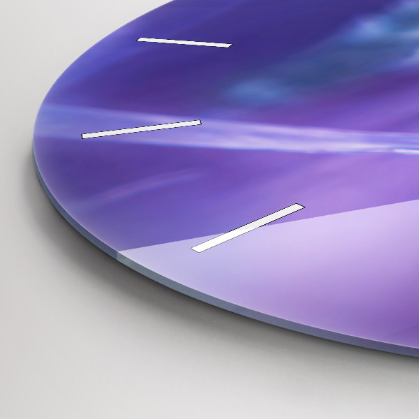 Round glass wall clock Butterfly on the grass