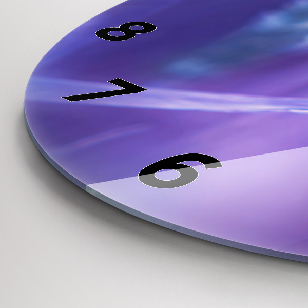 Round glass wall clock Butterfly on the grass