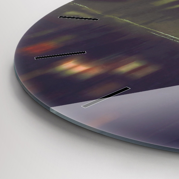 Round glass wall clock People with umbrellas