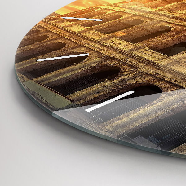 Round glass wall clock Roman Colosseum