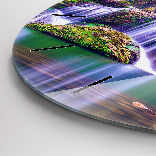 Round glass wall clock Jiulong Waterfall China
