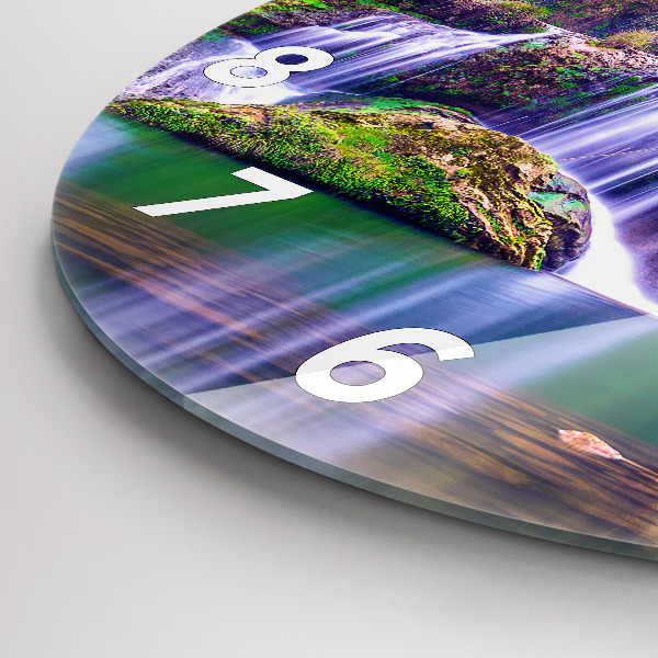 Round glass wall clock Jiulong Waterfall China