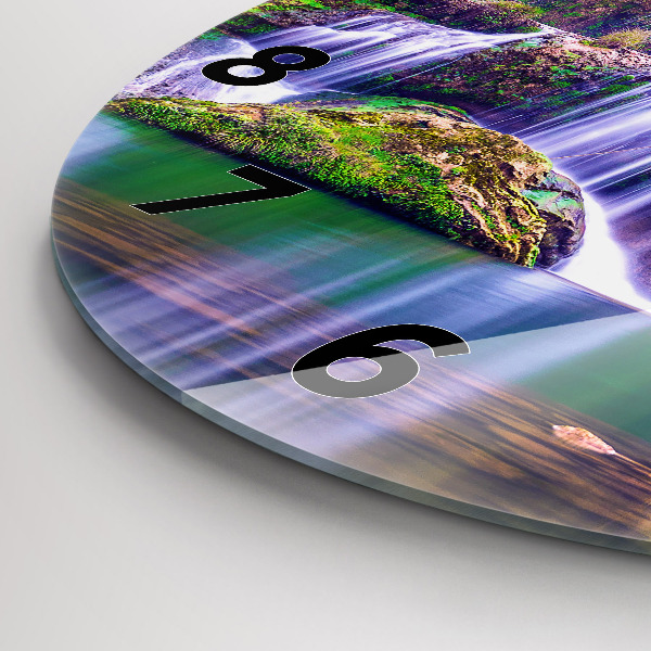 Round glass wall clock Jiulong Waterfall China