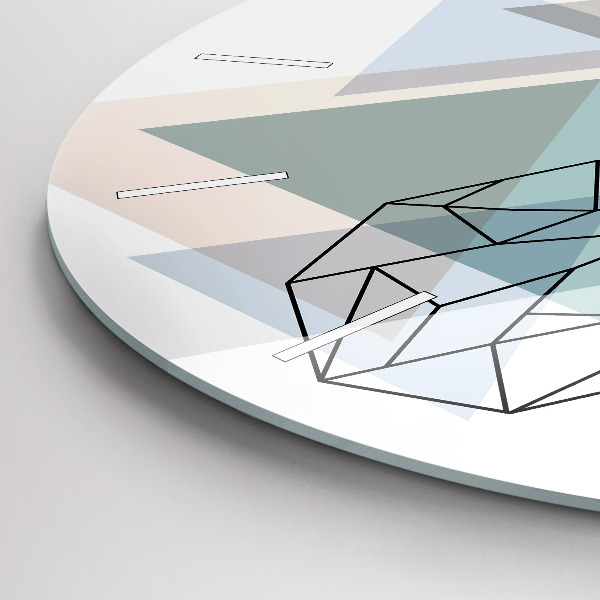 Round glass wall clock Reindeer Scandinavian style