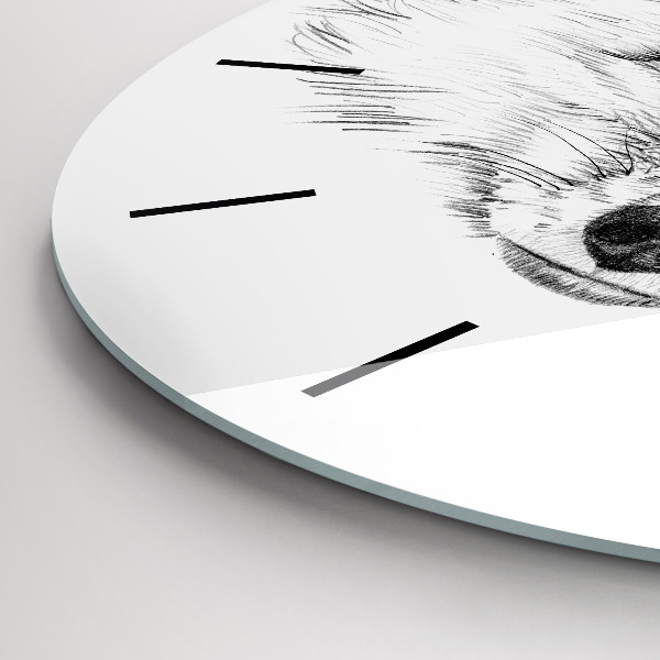 Round glass wall clock Graphic fox head