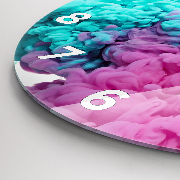 Round glass wall clock Modern art - spots